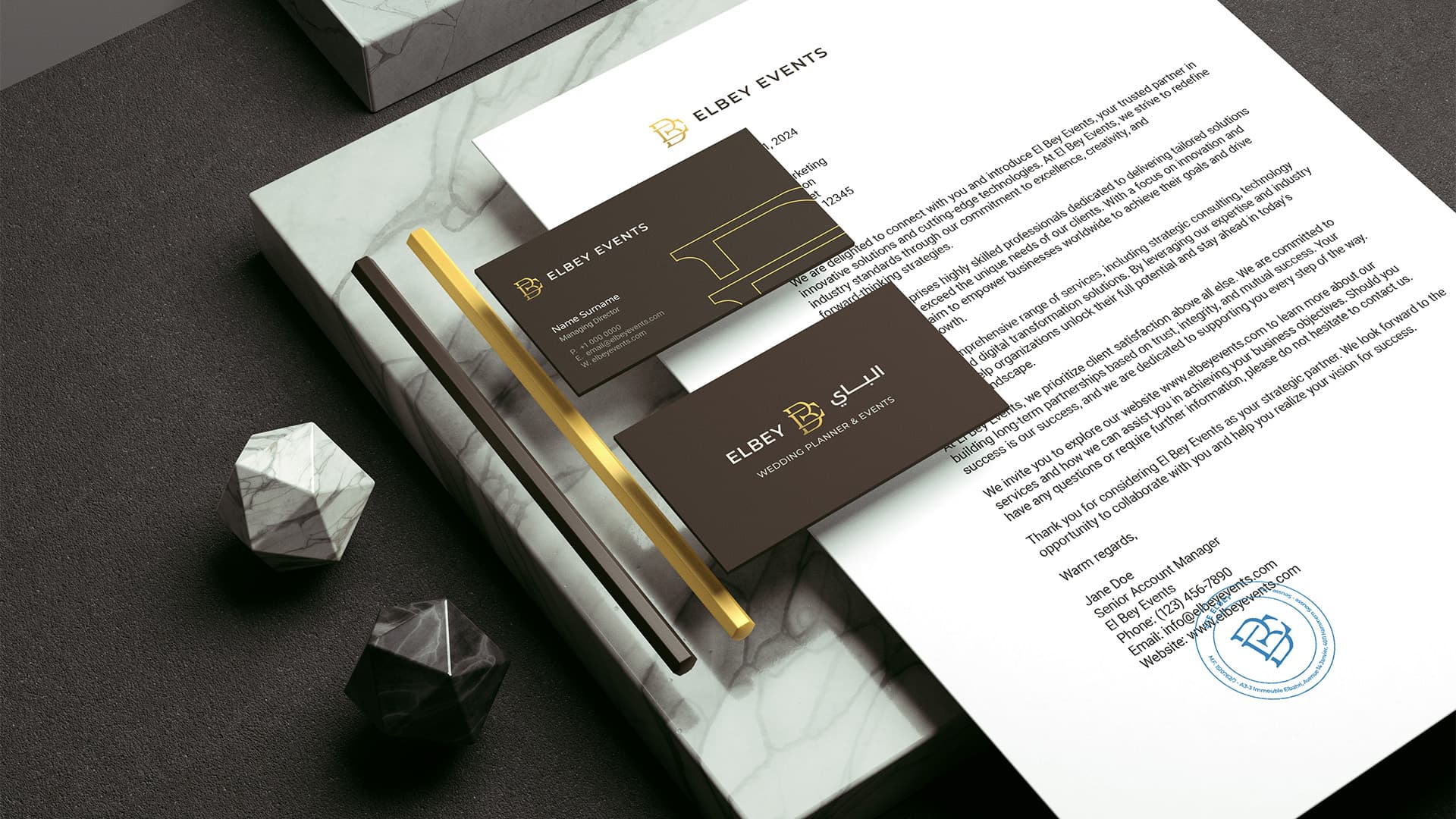 Elbey stationery design